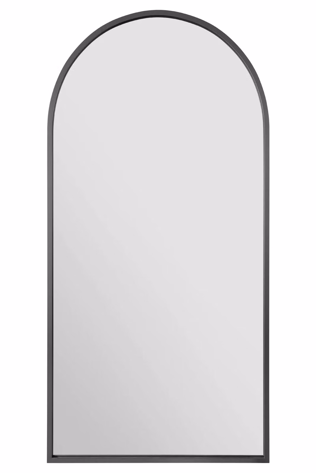 MirrorOutlet Full Length Arched Leaner Wall Mirror with Black Metal Frame, H 180 cm x W 90 cm – 2
