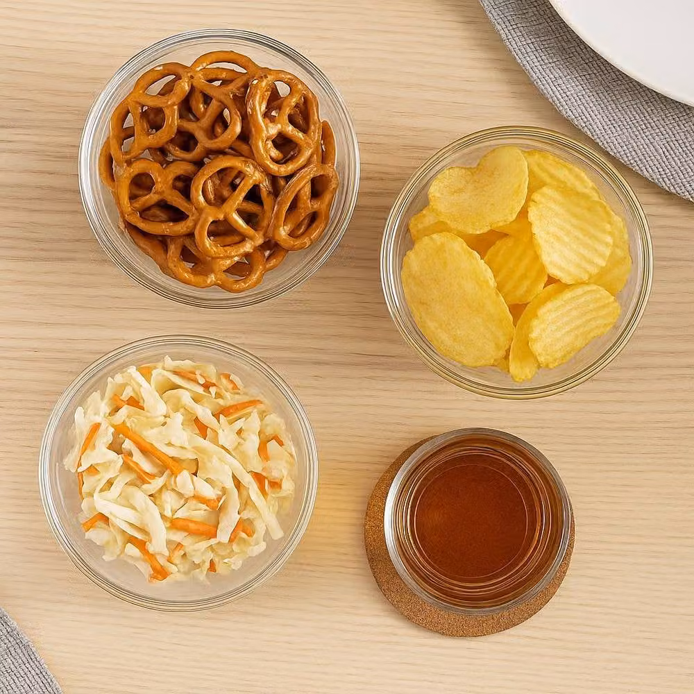 Argon Tableware Set of 6 Transparent Glass Snack Bowls, Diameter: 11 cm – 6