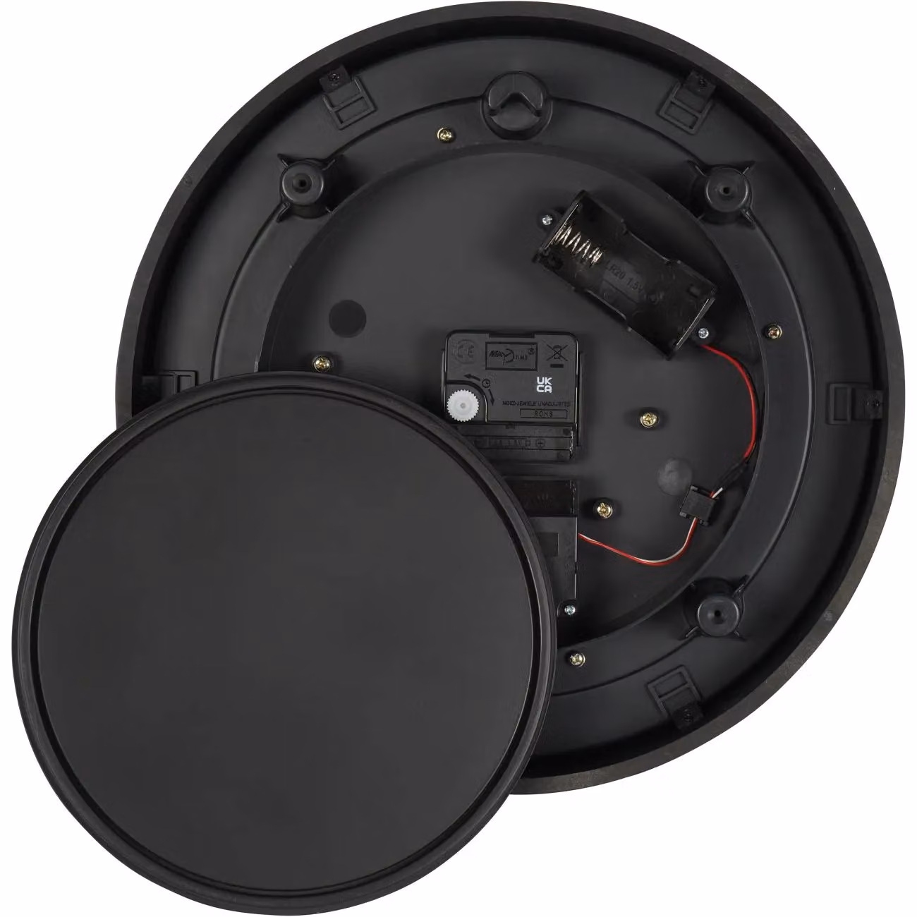 Libra Interiors Palladium Mini Cogs Round Analog Wall Clock in Black and Gold, Diameter: 32.8 cm – 2