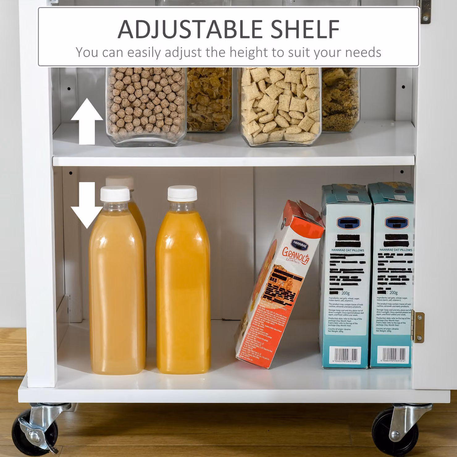 HOMCOM Rolling Kitchen Island Cart and Storage Trolley with Drawer and Towel Rail, White – 3