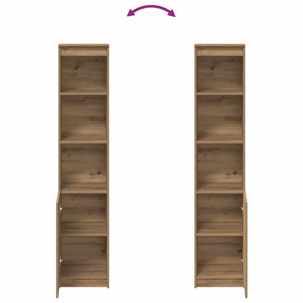 Berkfield Home Artisan Oak Highboard in Brown, W/D/H: 37.5 x 35 x 180 cm – 3