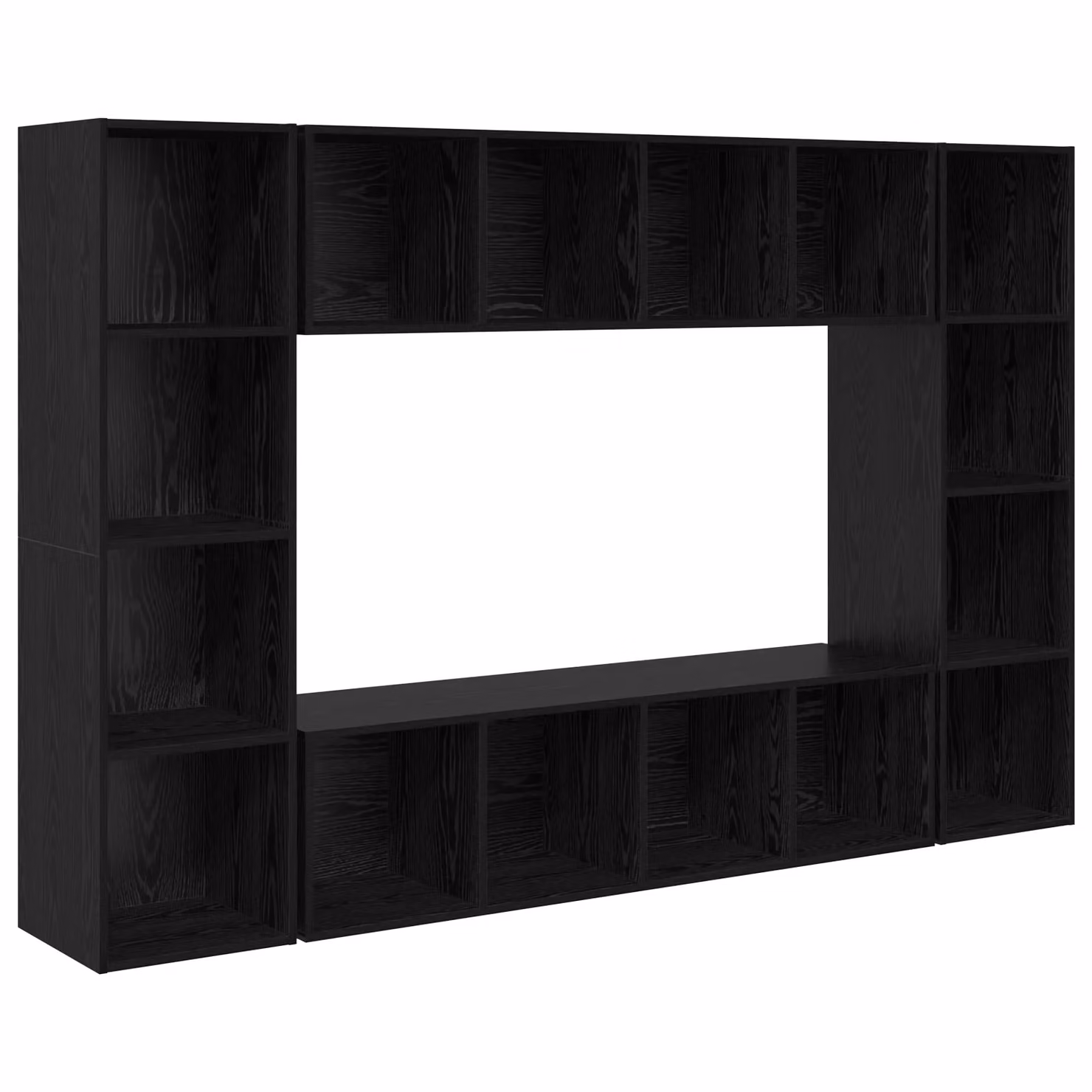 Berkfield Home Black Minimalist TV Cabinet in Engineered Wood W/D/H: 37 x 37 x 142.5 cm – 2