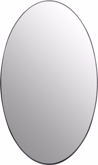 Interiors by Premier Bisha Small Oval Wall Mirror with Gold Edge and Black Metal Frame