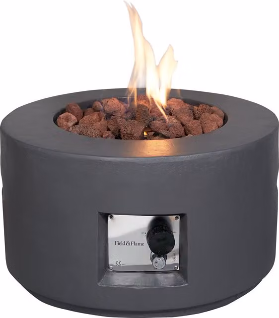 Field and Flame Canna Gas Fire Pit in Matt Charcoal Grey