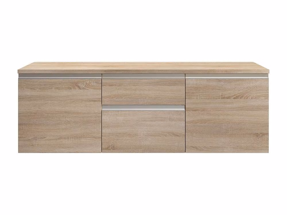 Vente-unique JIMENA II Suspended Under-Basin Cabinet in Light Oak, W/D/H: 150 x 50 x 46 cm – 2