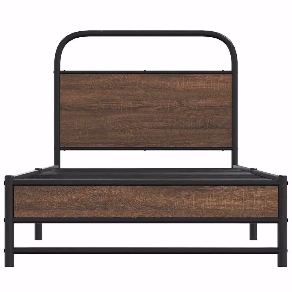 Berkfield Home Classic Bed Frame in Brown Oak, W/D/H: 100 x 200 cm – 3