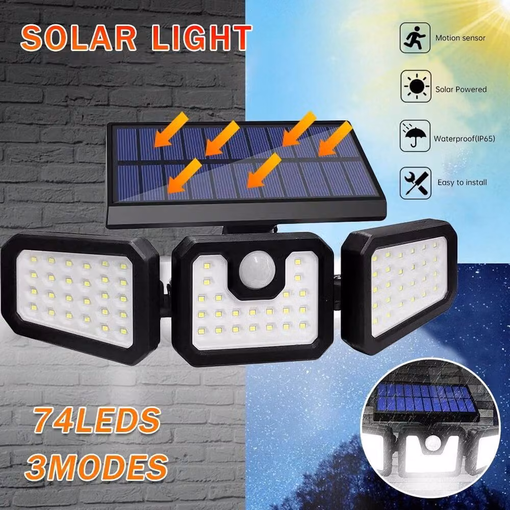 SPETLEK LED Solar PIR Motion Sensor Wall Light with RGB Multicolour Floodlight in Black – 2