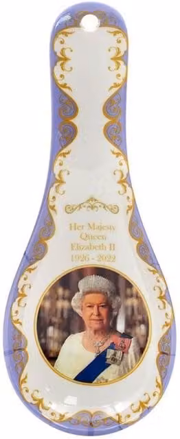 Leonardo Queen Elizabeth II Commemorative Spoon Rest in Multi Colour and White