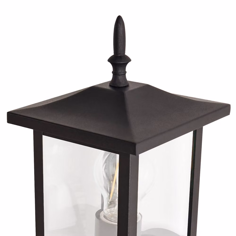 Wyld and Coco Modern Black Metal and Glass Outdoor Wall Lantern – 4