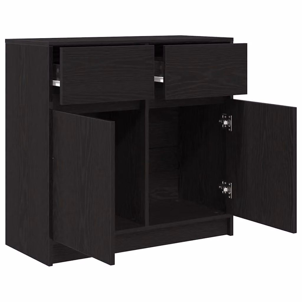 Berkfield Home Black Oak Sideboard with Drawer, W/D/H: 80 x 34 x 76 cm – 3
