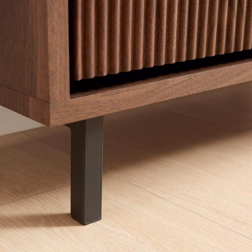 FurnitureboxUK Penrose 3 Door Shoe Storage Cabinet in Walnut and Cream Marble Effect – 3