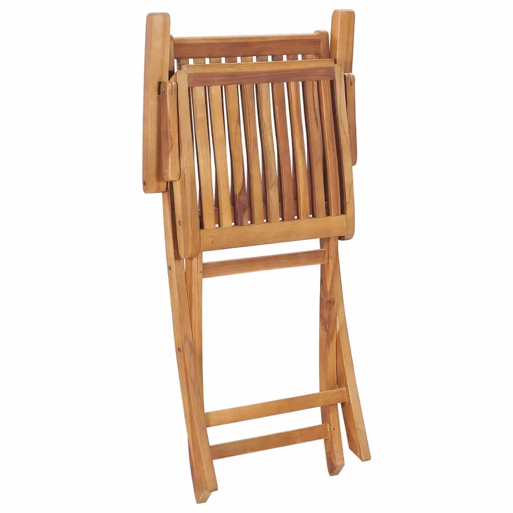 Berkfield Home Set of 2 Folding Garden Chairs in Brown Solid Teak Wood – 2