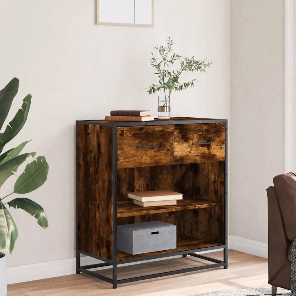 Berkfield Home Smoked Oak Sideboard in Brown, W/D/H: 68 x 35 x 76 cm – 3