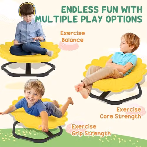 AIYAPLAY Kids Sensory Spinning Chair in Yellow – 5