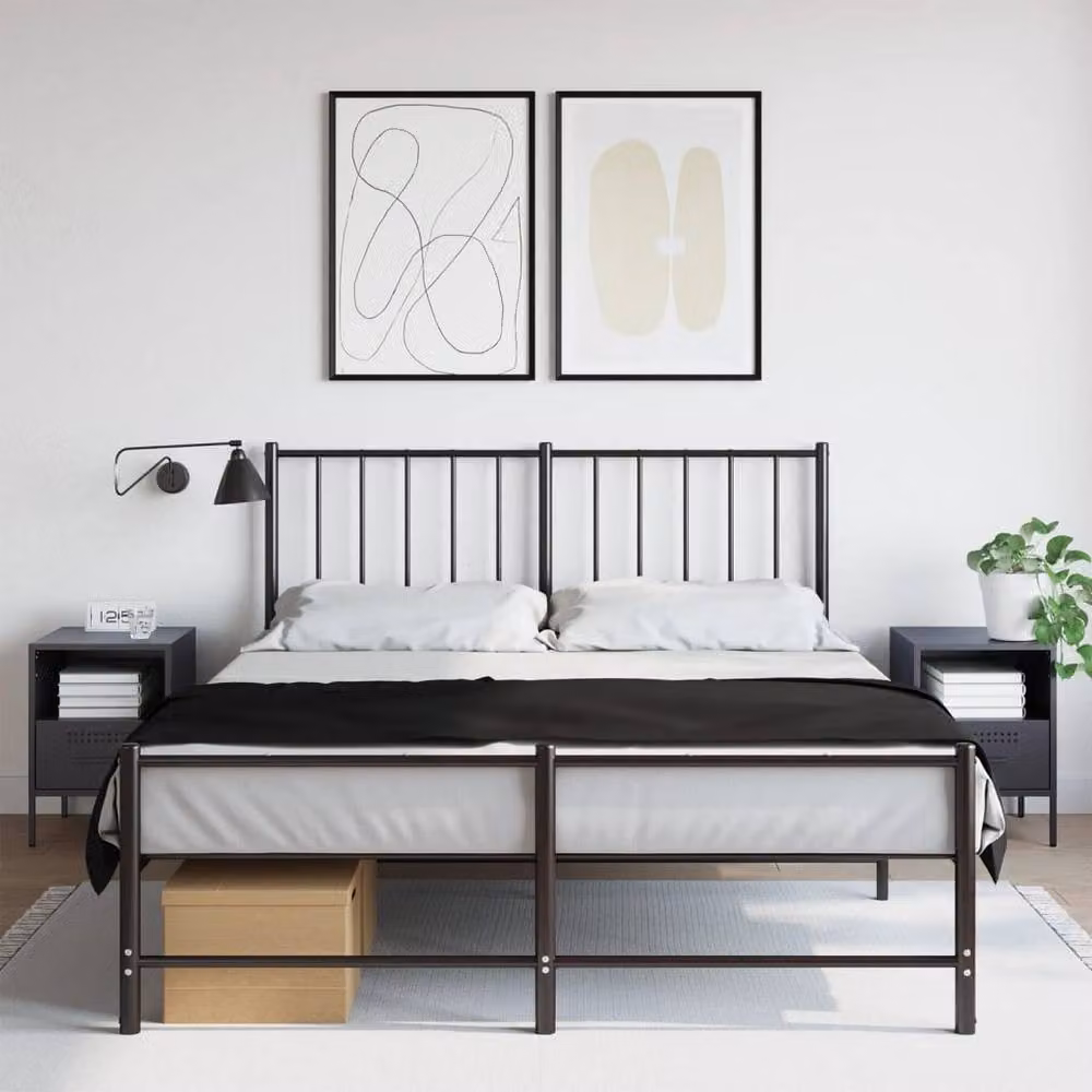 Berkfield Home Set of 2 Anthracite Steel Bedside Cabinets, W/D/H: 36 x 39 x 50.5 cm – 2