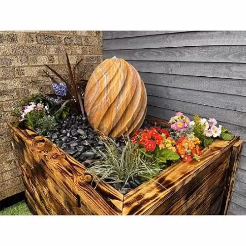 Tranquility Sandstone Pine Natural Stone Water Feature with Cover, W/D/H: 50 x 50 x 50 cm – 2