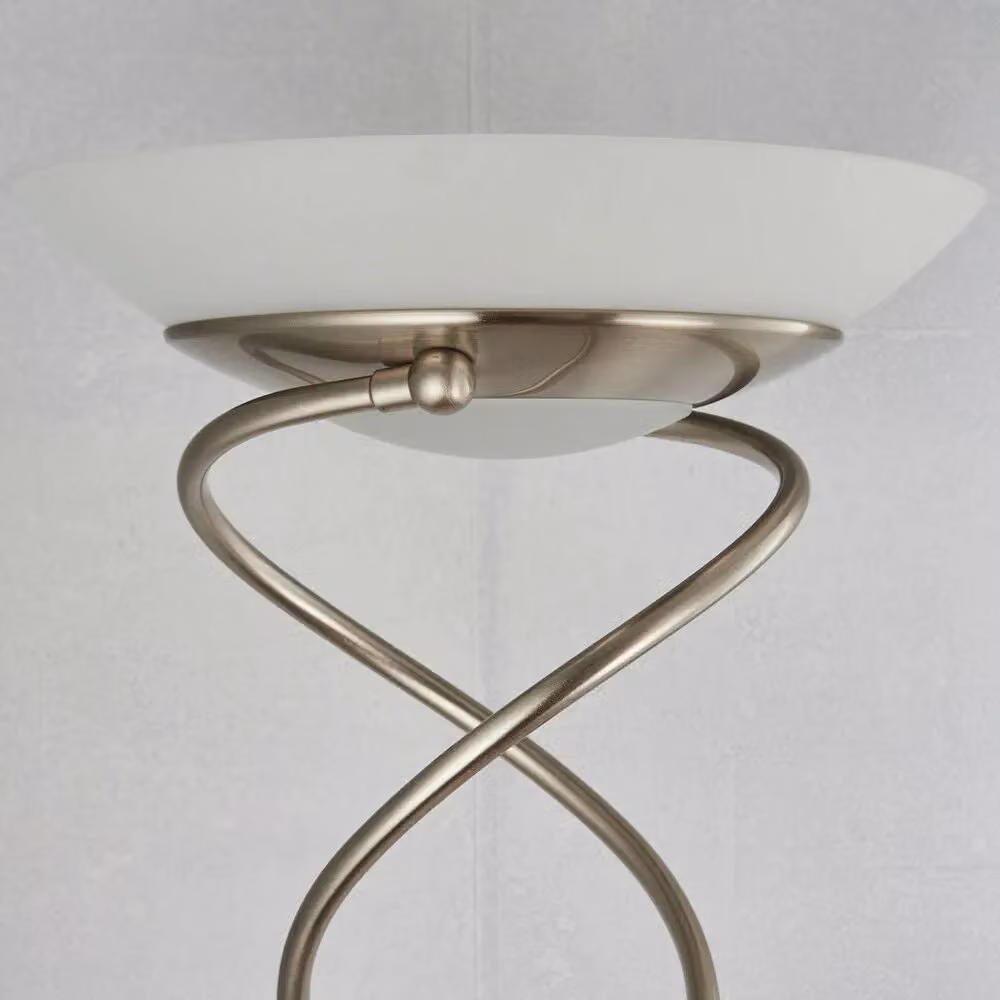 Loops Mother and Child Floor Lamp in Satin Chrome with Dimmable Twin Lights and Adjustable Reading Head – 2