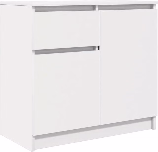 Berkfield Home White Sideboard with Drawer, W/D/H: 71 x 35 x 65 cm
