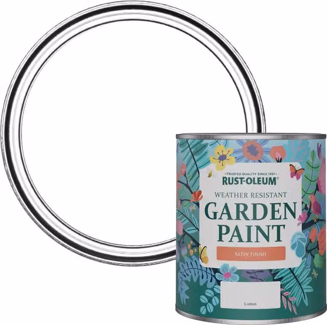 Rust-Oleum Garden Paint in Satin Finish, White, 0.75 l