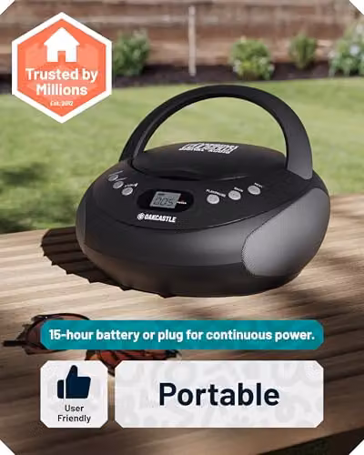 Oakcastle Portable Bluetooth CD Boombox with FM Radio and 3.5 mm Jack, Black – 5