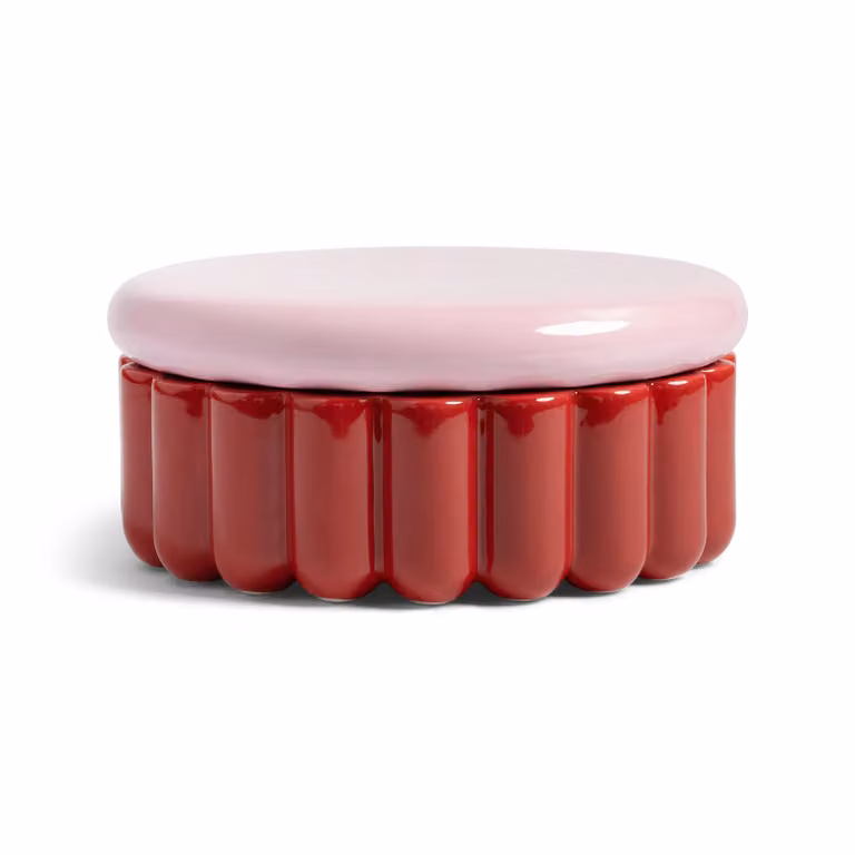 &Klevering Burgundy Charlo Airtight and Leakproof Ceramic Stoneware Jar in Red