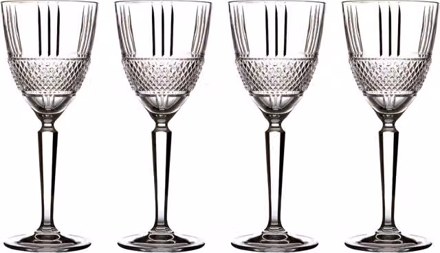 Maxwell Williams Verona Geometric Wine Glasses, Clear, 4 x 180ml
