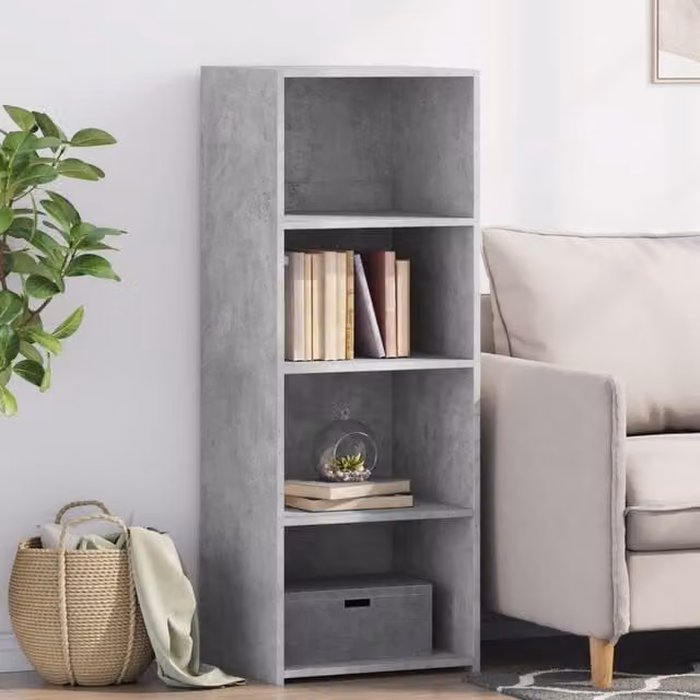 Berkfield Home Modern Highboard in Concrete Grey, W/D/H: 45 x 41 x 124 cm