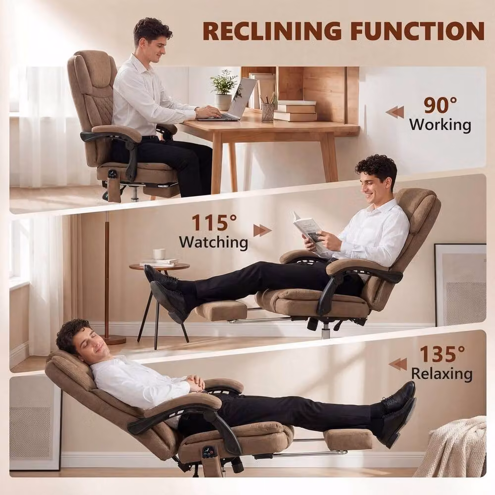 FORGEVIO Brown Executive Office Desk Chair with Massage and Heat Function – 5