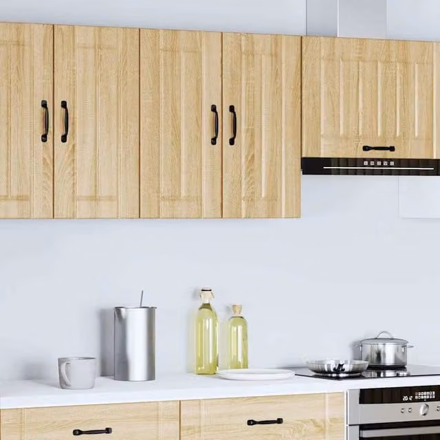 Berkfield Home Lucca Kitchen Wall Cabinet in Sonoma Oak, Light Tan, W/D/H: 60 x 31 x 25 cm
