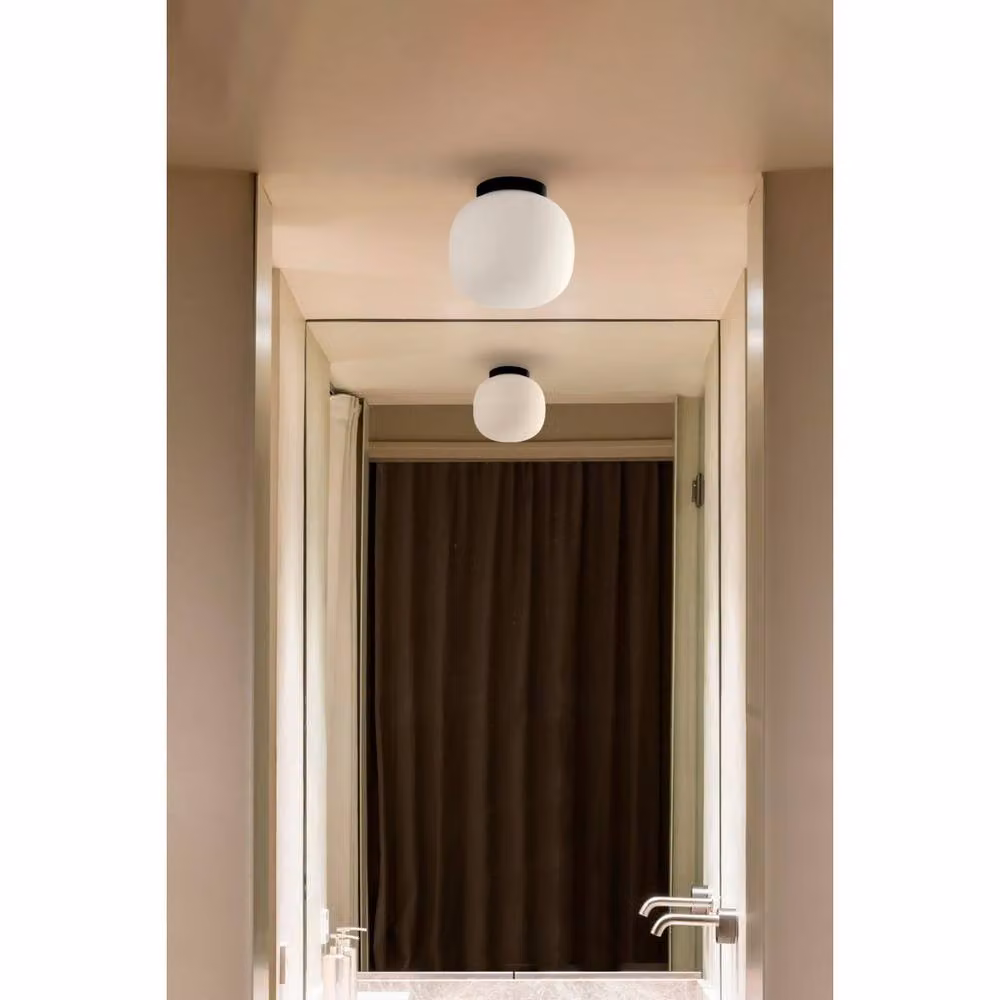 Netlighting Amelia IP44 Black Glass Bathroom Ceiling Light – 3