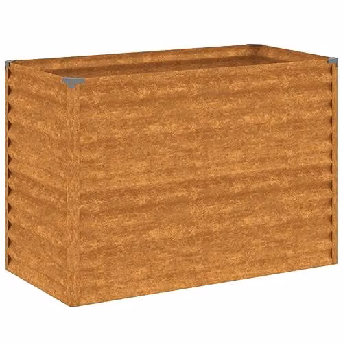 vidaXL Brown Corten Steel Raised Bed W/D/H: 100 x 50 x 69 cm – 1