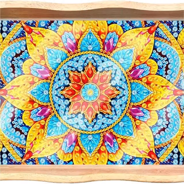 Syntego Christmas Dinner Tray Diamond Art Kit in Multicolour and Yellow