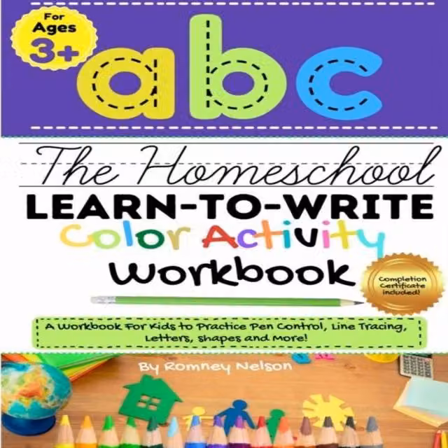 Romney Nelson The Homeschool Learn to Write Colour Activity Workbook for Children, Multicolour