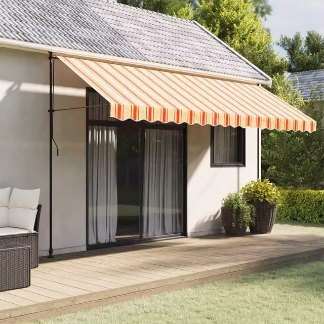 Berkfield Home Replacement Awning Valance Fabric in Yellow and Orange Stripe, 4.5 m – 1