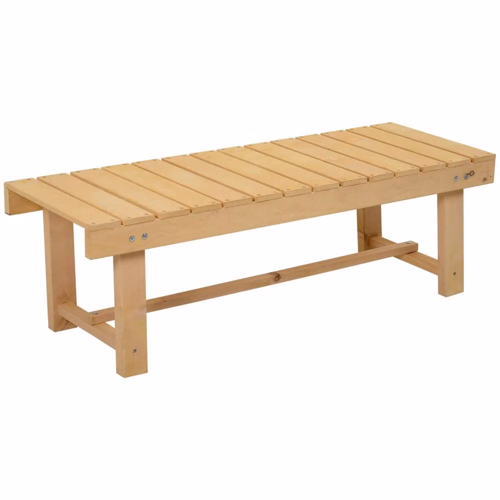 Wyld Haus Liveba Natural Fir Wood Backless 2 Seater Garden Bench Set, W: 110 cm – 2