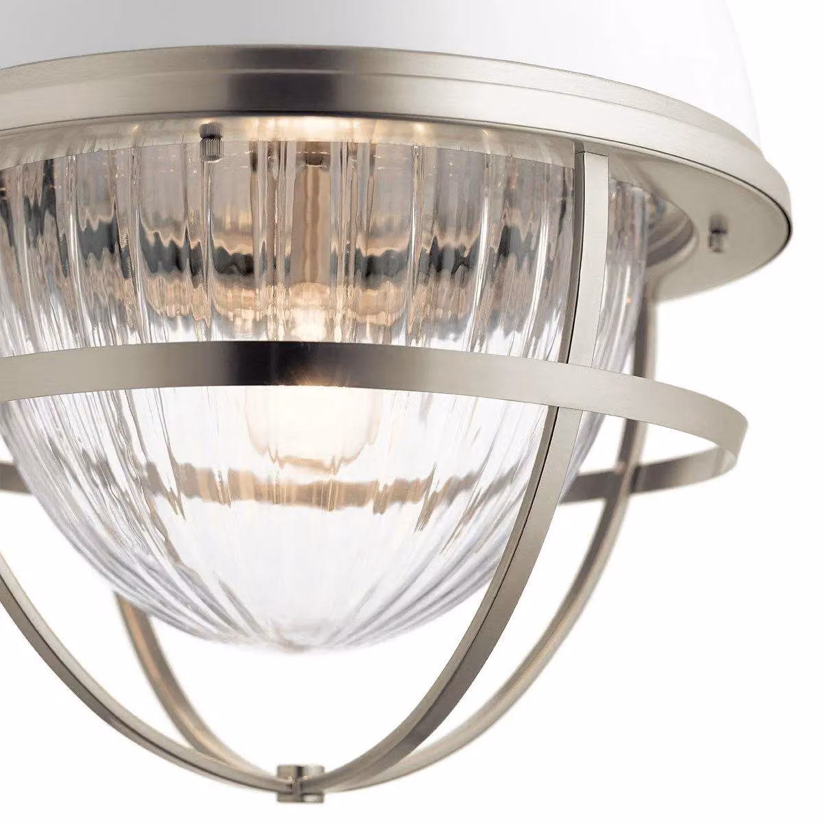 Kichler Tollis Globe Pendant Ceiling Light in Grey with White Glass and Silver Metal Finish – 2