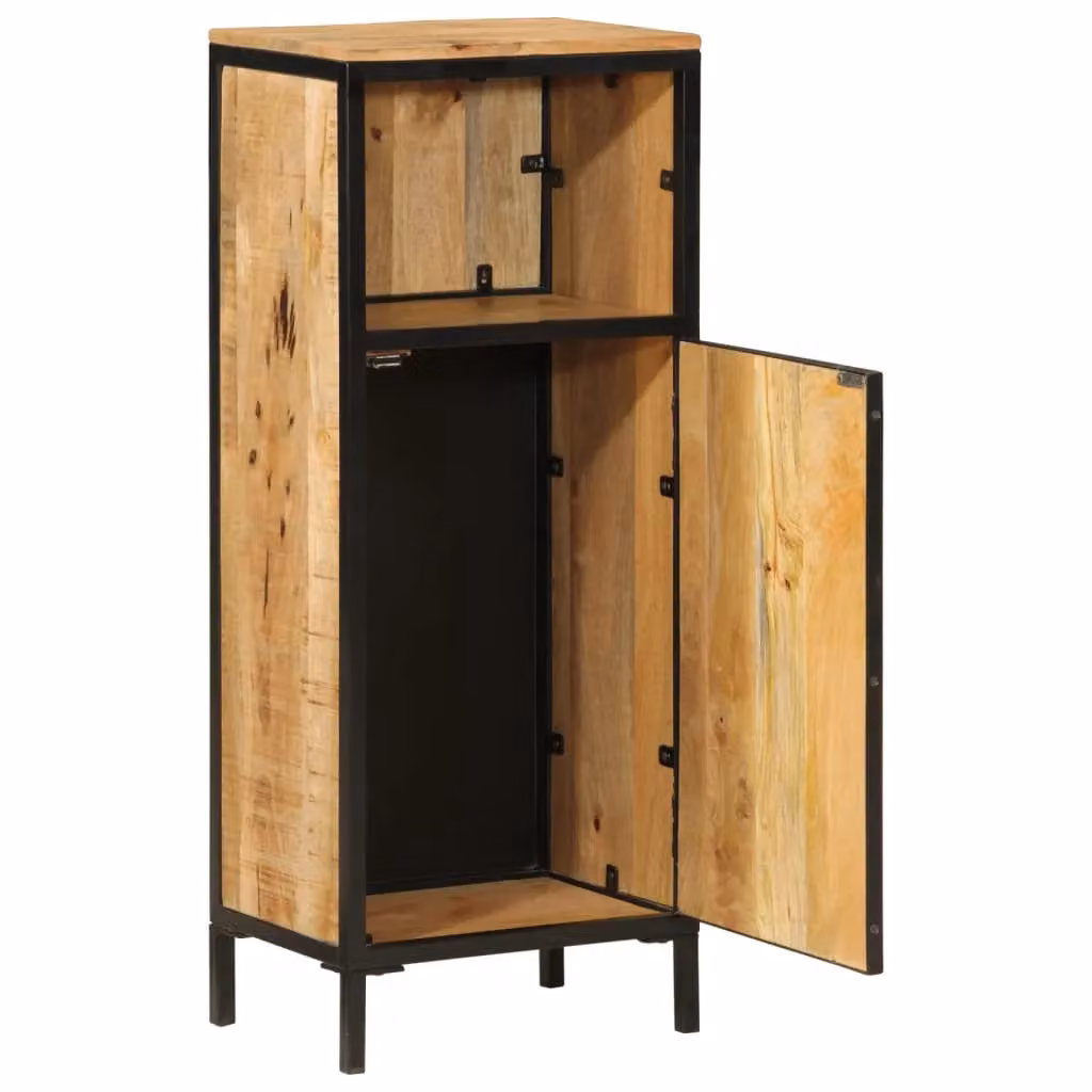 Berkfield Home Industrial Bathroom Cabinet in Brown Solid Mango Wood and Metal, W/D/H: 40 x 27 x 90 cm – 2