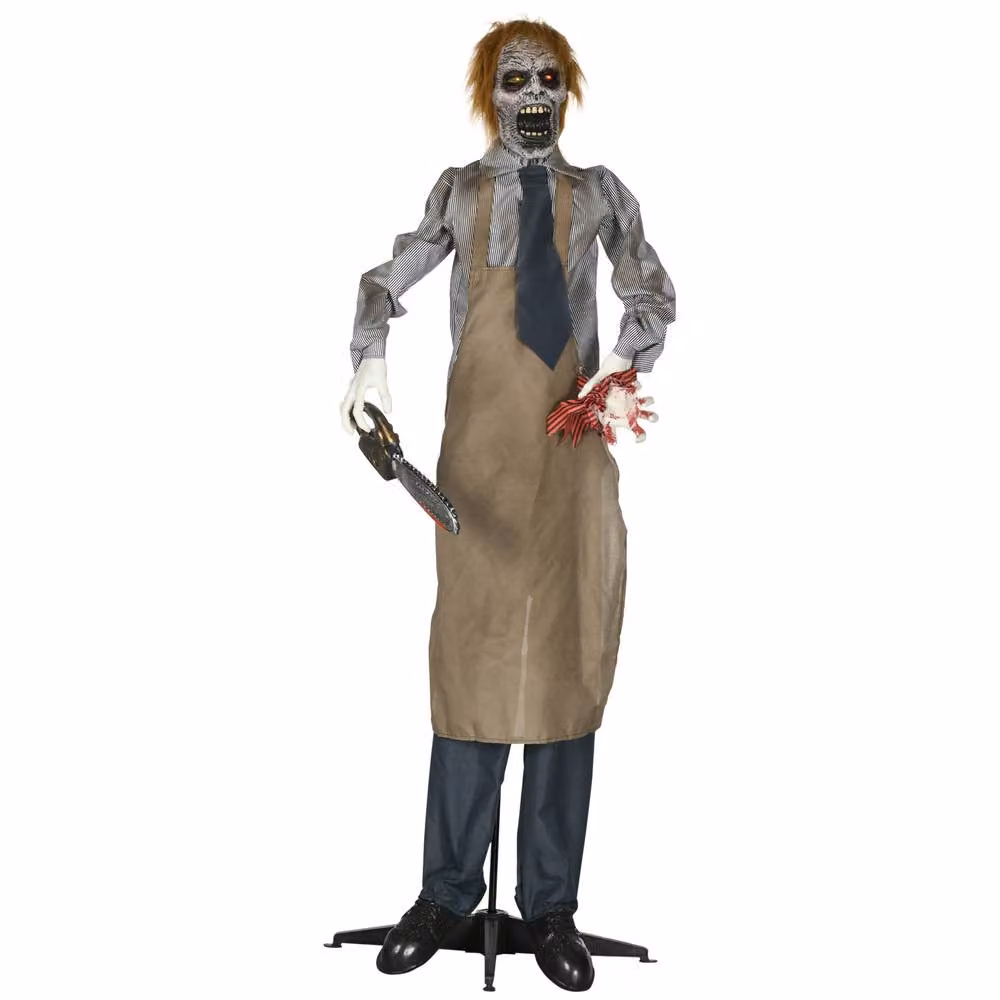 HOMCOM Life Size Animatronic Halloween Decoration in Beige and Multicolour – 2