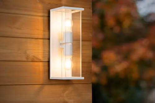 Netlighting Claire Modern White Wall Light for Garden and Terrace, IP54, 2 x E27 – 2
