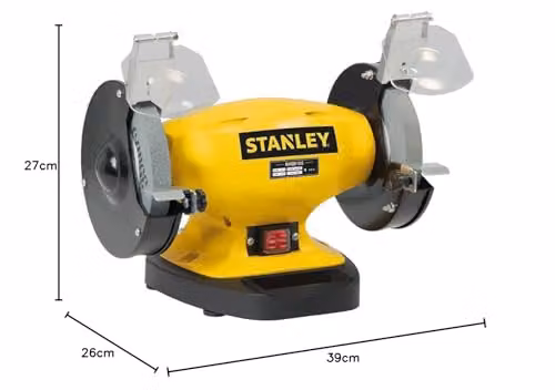 Stanley Bench Grinder in Yellow with 330W Motor and 2 Grinding Wheels – 6