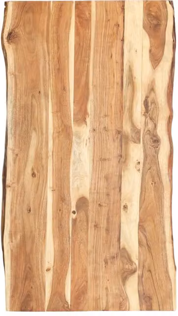 Berkfield Home Table Top Solid Acacia Wood in Brown, W: 118 cm, D: 50-60 cm, H: 3.8 cm – 1
