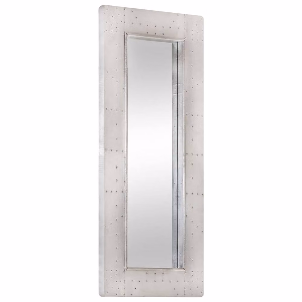 Berkfield Home Sturdy Aviator Industrial Wall Mirror, Silver Metal, W: 110 cm, H: 50 cm – 2