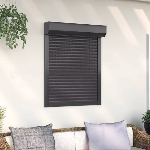 Berkfield Home Manual Aluminium Roller Shutter, Anthracite, W: 70 cm, H: 100 cm