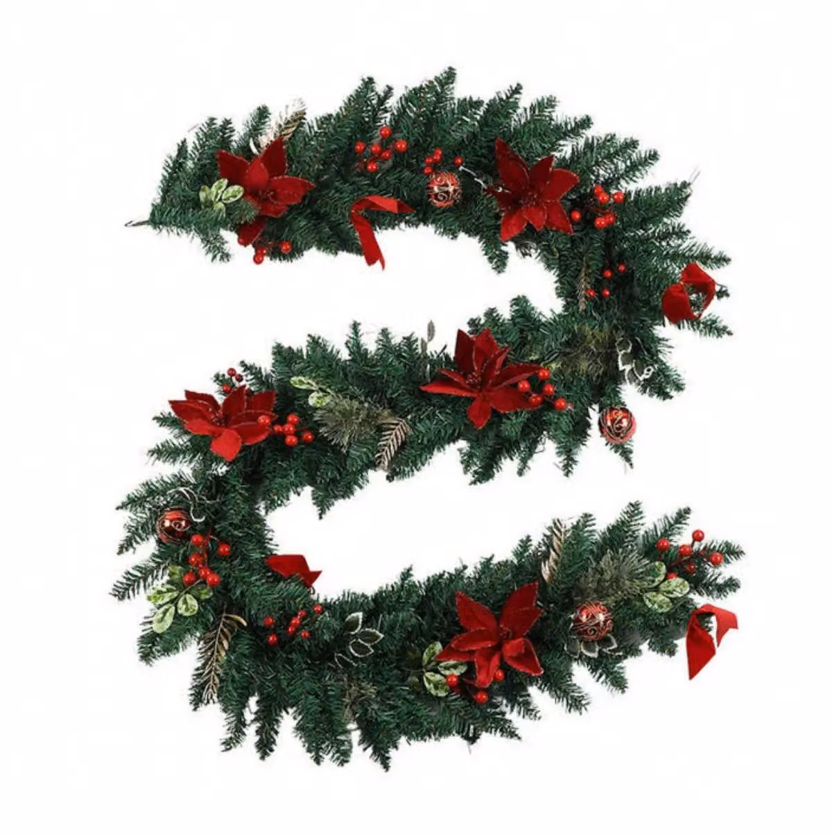 Leaper Green Christmas Vine Hanging Garland Decoration with Warm White LED Lights – 2