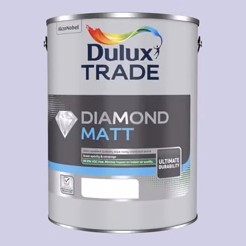 Dulux Trade Diamond Matt Water Based Paint in Gentle Lavender Purple, 5 l