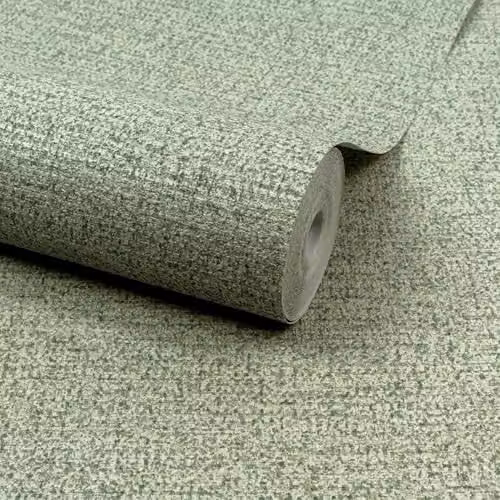 Grandeco Boutique Mysore Green Cyan Fabric Effect Twill Embossed Wallpaper