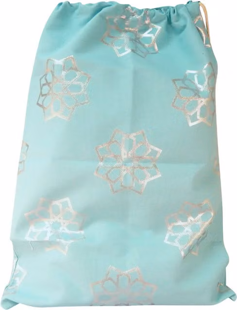 Peacock Supplies Luxury Eid Sack in Blue, Silver and Turquoise Canvas