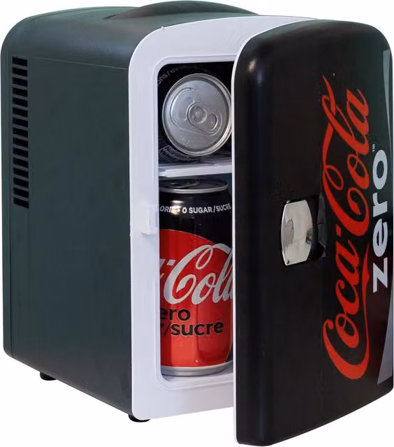 Koolatron Coca Cola Mini Fridge and Cooler Box, 4L, Black
