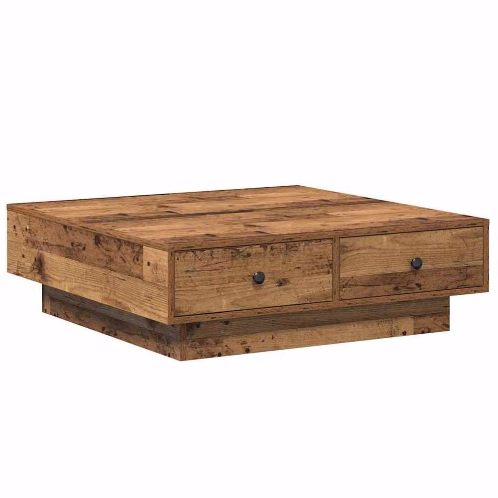 Berkfield Home Beautiful Coffee Table in Brown Reclaimed Wood W/D/H: 90 x 90 x 28 cm – 3