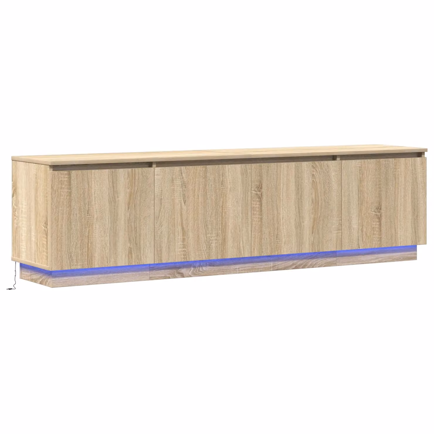 Berkfield Home Modern TV Cabinet with Integrated LED Lighting in Sonoma Oak Brown, W/D/H: 180 x 38 x 49 cm – 2